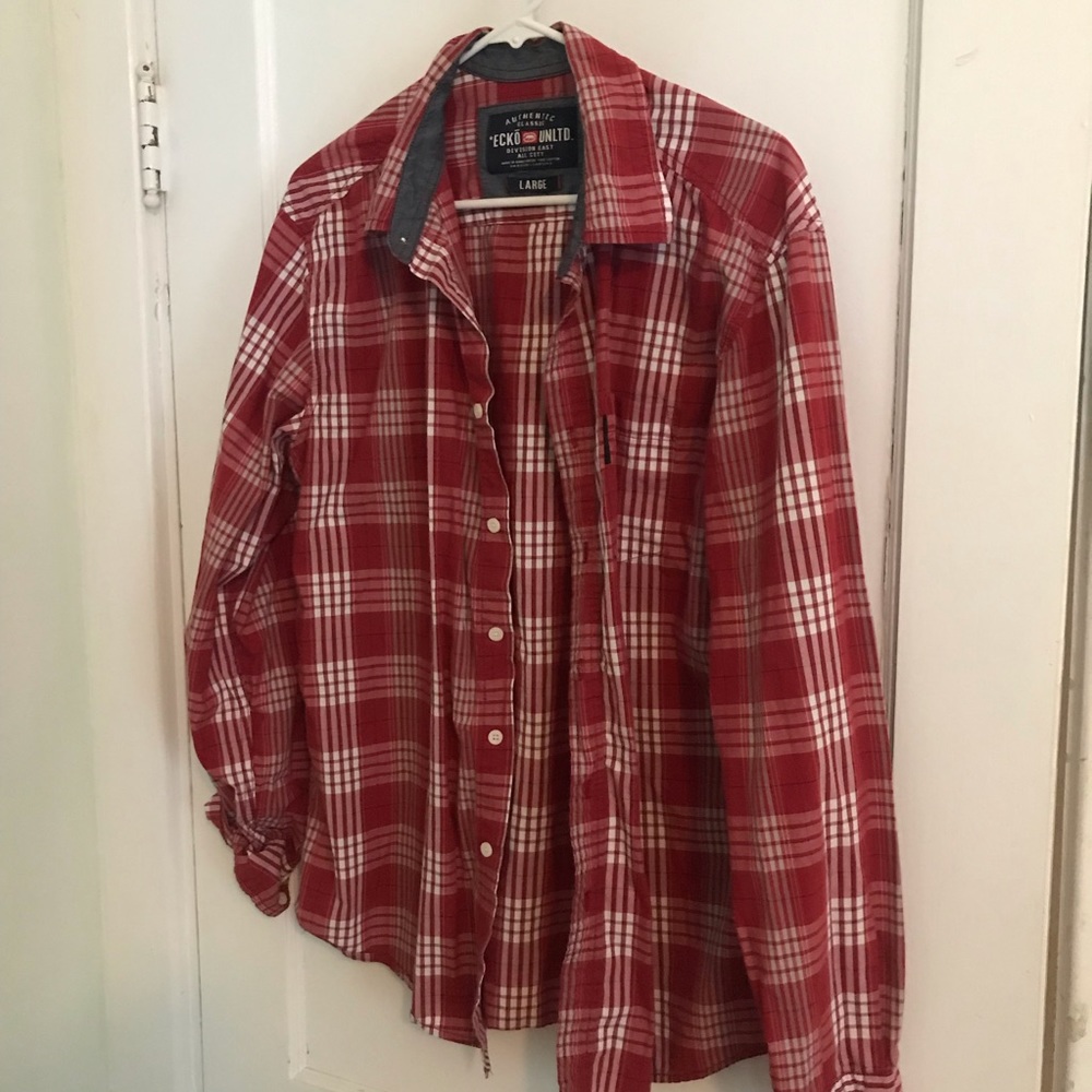 Men’s Ecko long sleeve button up shirt sz large
